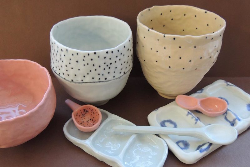 Ceramic bowls and cutlery