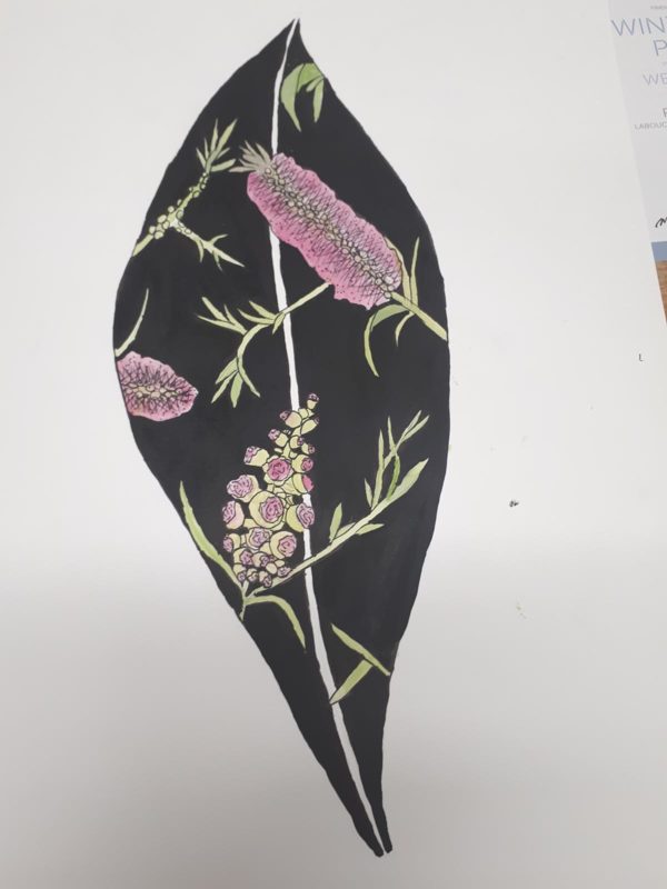 Ink leaf containing flowers