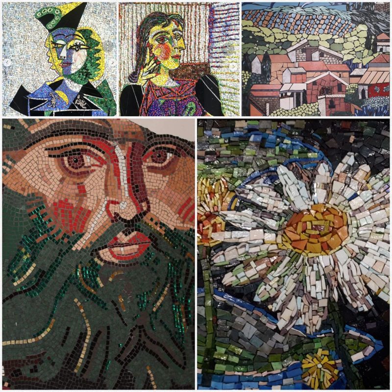 Collage of different mosaics