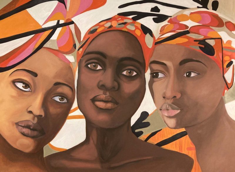 Mozambique Women - Realism Abstract Oil Painting - personal collector