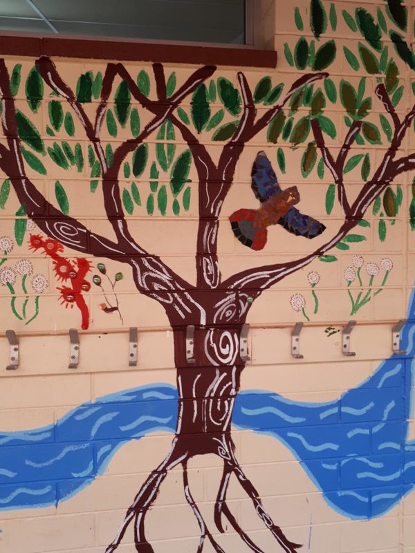 Tree painted on feature wall