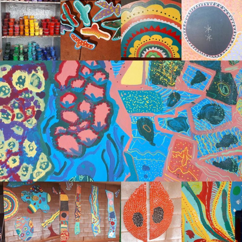 Collage of colourful art