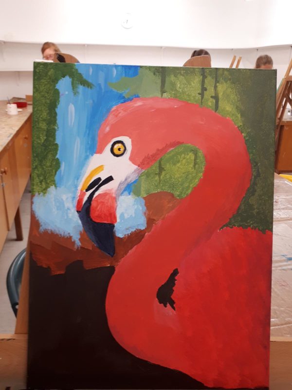 Painting of flamingo