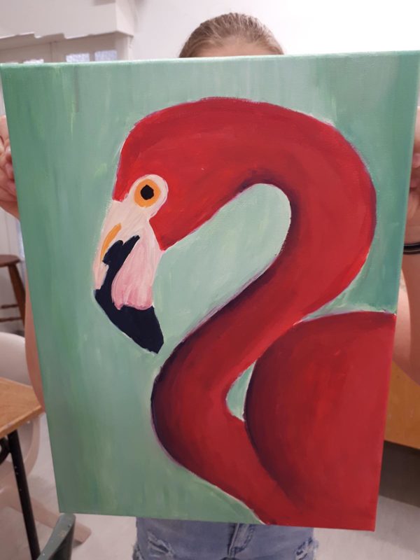 Painting of flamingo