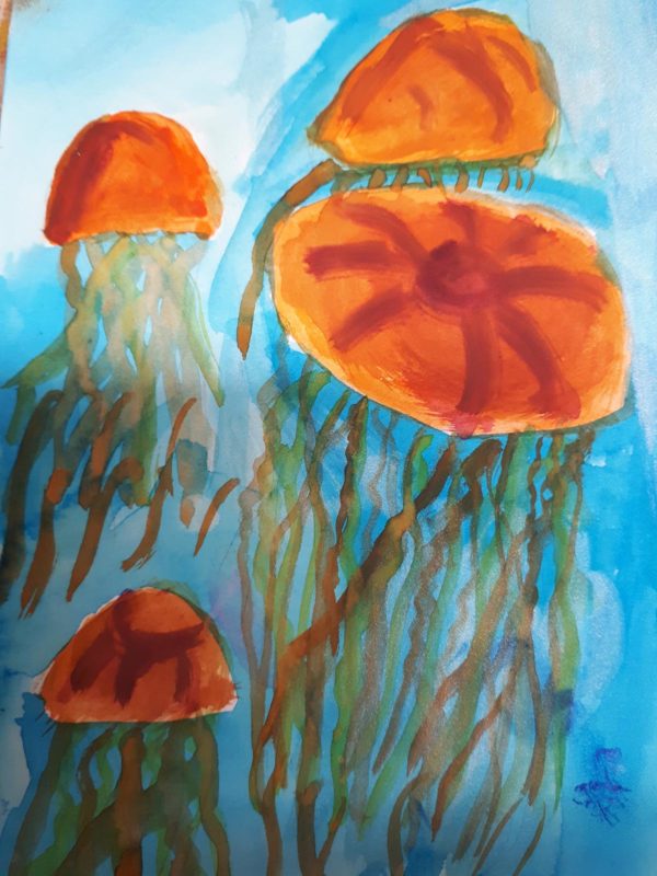Watercolour Painting of jellyfish